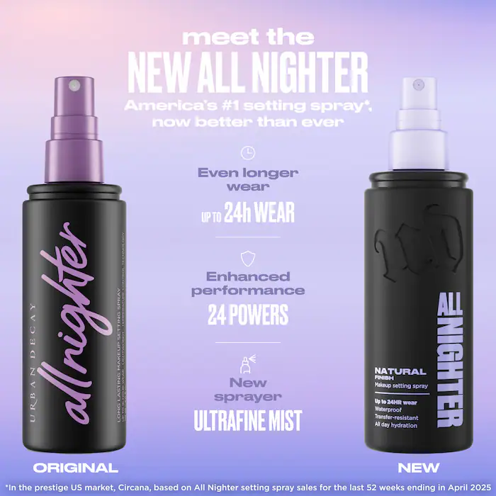 urban decay all nighter waterproof natural finish setting spray with 24hr wear 118ml