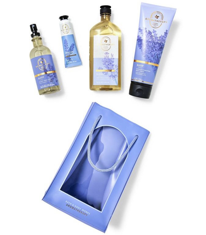 bath&bodyworks aromatherapy lavender vanilla gift set set of 4
